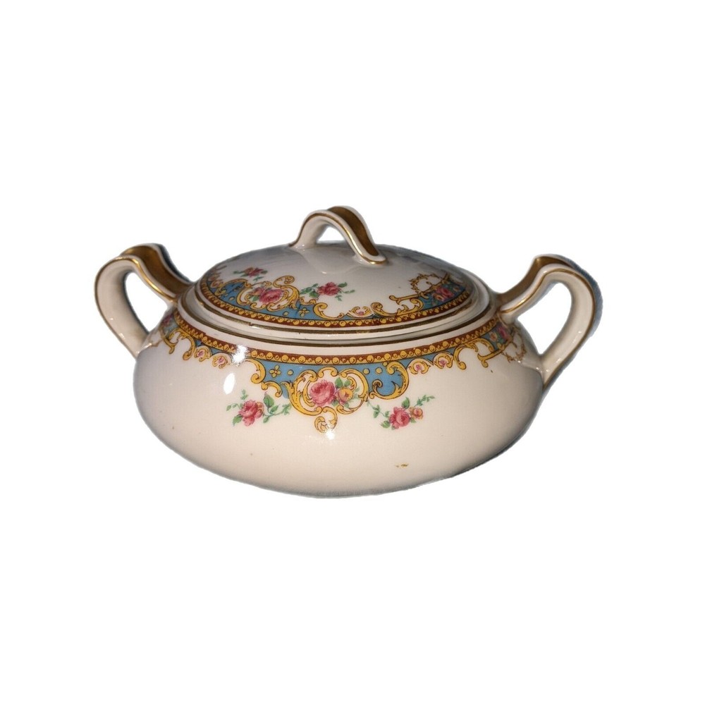 Schleiger 700 Gold Trim by Haviland Circa 1920-30 HTF Sugar Bowl